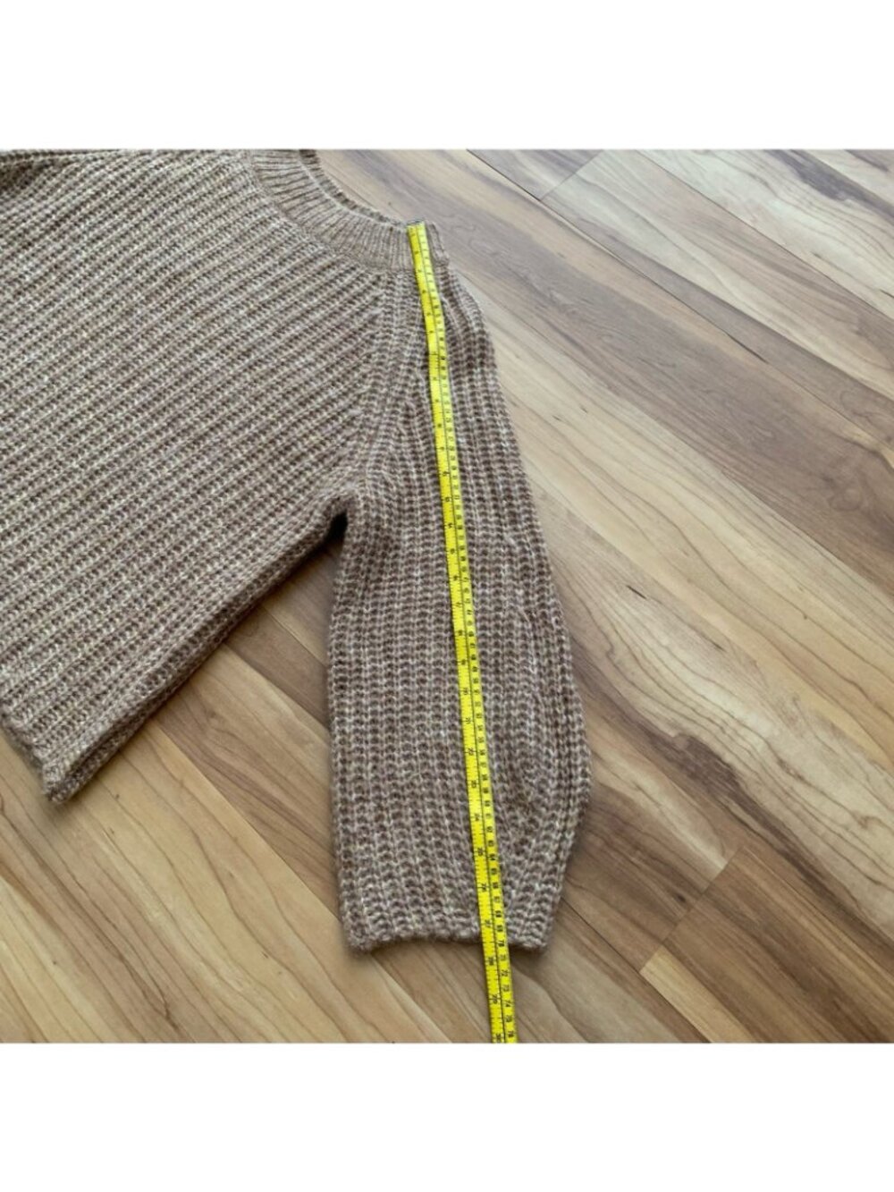 L’academie Medium Alpaca Wool Sweater Oversized Tan Brown Chunky Knit Soft - Picture 5 of 9
